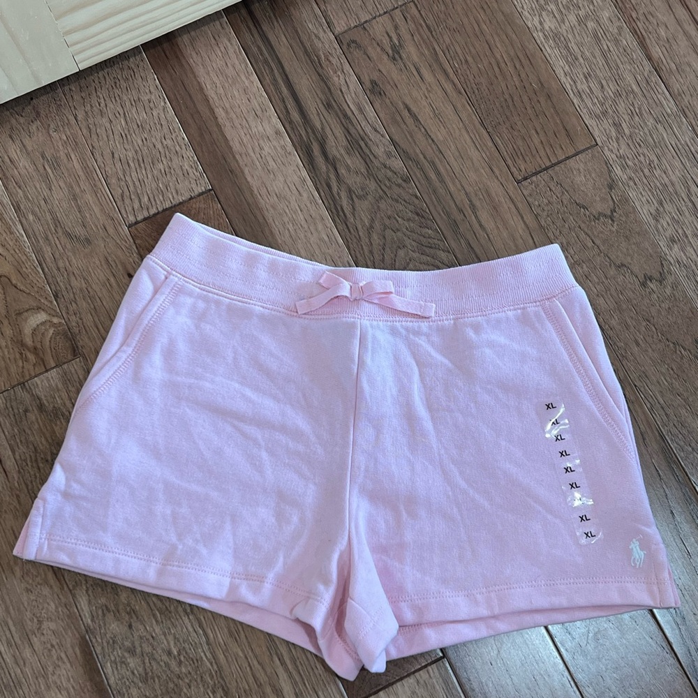 NWOT Polo Ralph Lauren Bubble Gum Pink Cotton Shorts Girls XL (16)